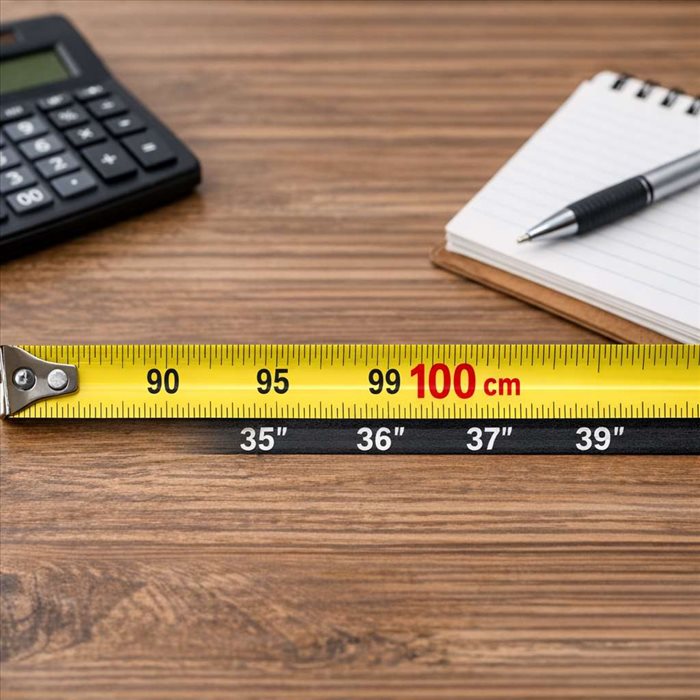 100 cm en inches : conversion exacte, formule et astuces