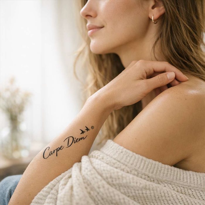 Tatouage carpe diem pour femme : signification et idées inspirantes