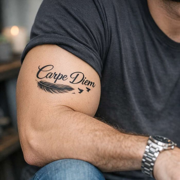 Tatouage carpe diem pour homme : signification et idées