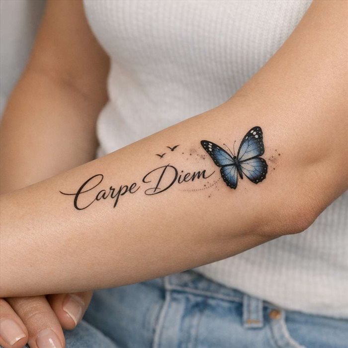 Tatouage carpe diem et papillon : signification et idées