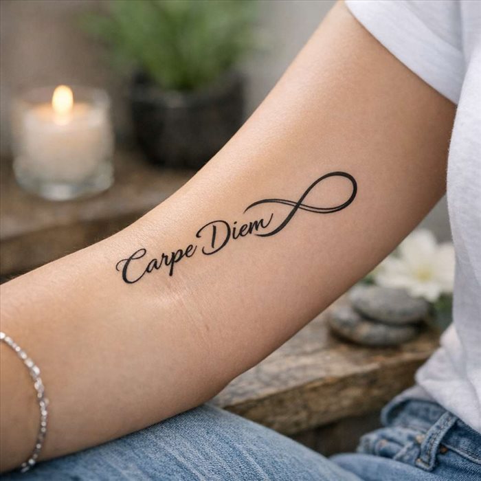 Tatouage carpe diem et infini : signification et idées