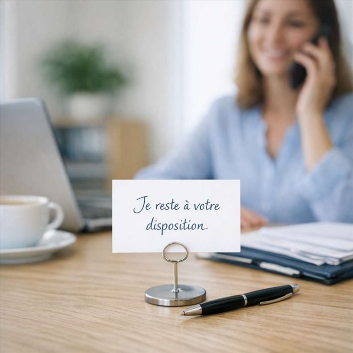 Je reste à votre disposition : bien l’employer dans vos messages